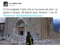 terremoto lazio: il mio tweet, la chiesa di amatrice distrutta, un vigile cammina sul sagrato